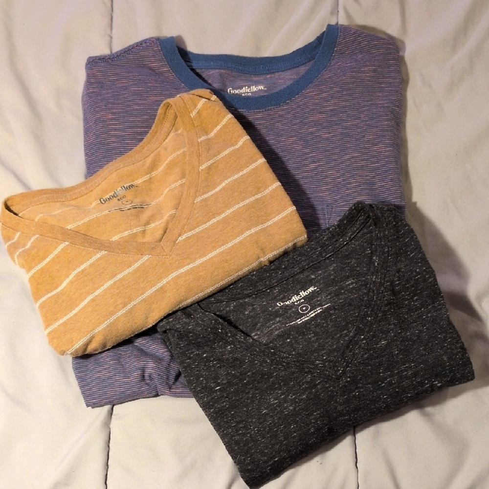 Goodfellow & Co M Tee Trio - Purple, Tan, Gray
